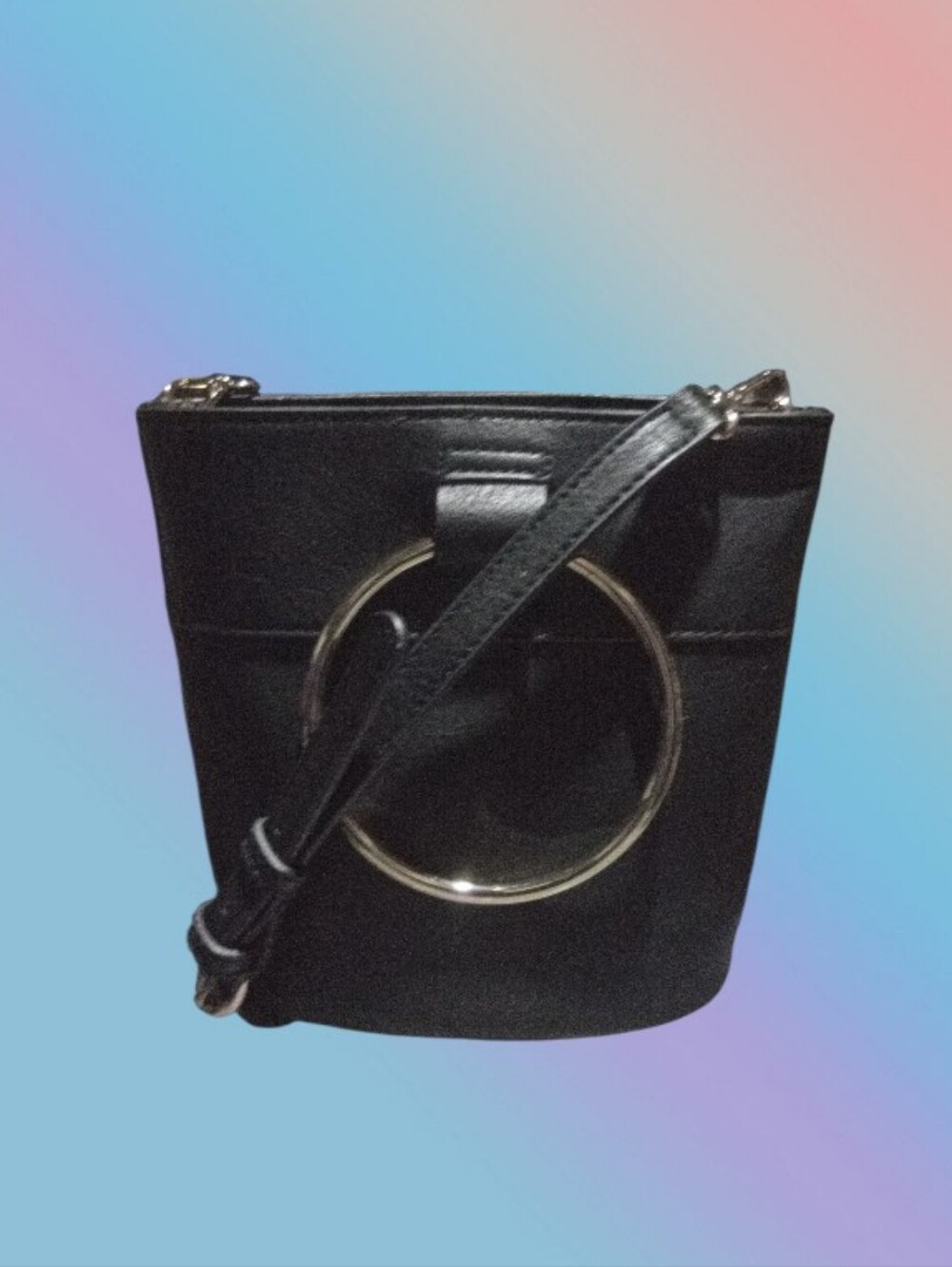 (NWOT) LC Lauren Conrad® O-ring Mini Bucket Crossbody Bag - Black